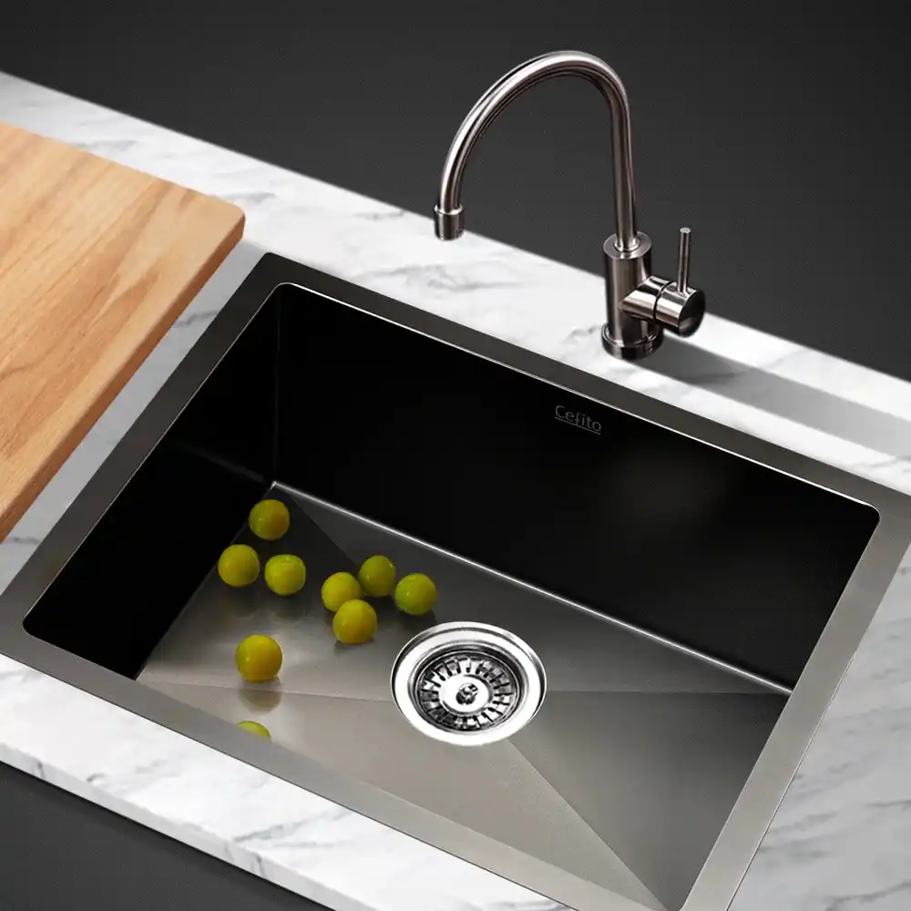 Cefito Kitchen Sink 30x45CM Stainless Steel Sink Sinks Handmade Black