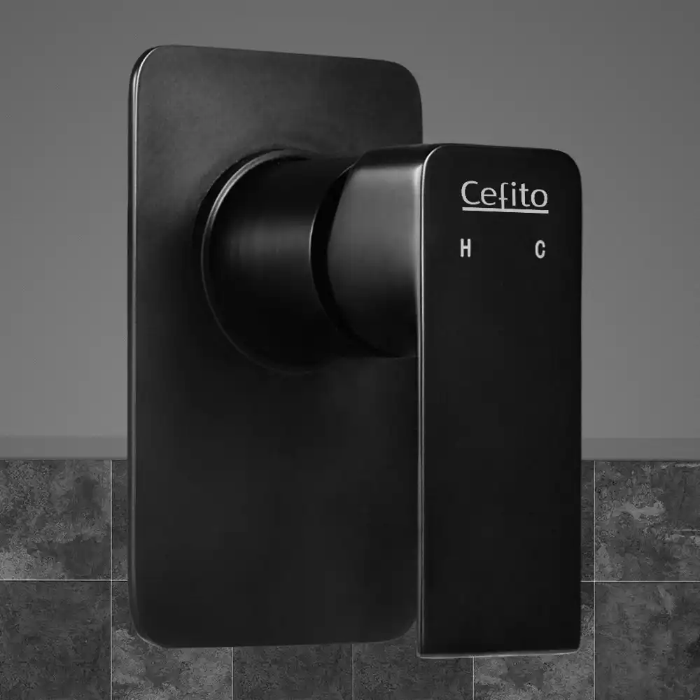 Cefito Shower Head Tap Wall Mixer Tap Bathroom Basin Faucet Black