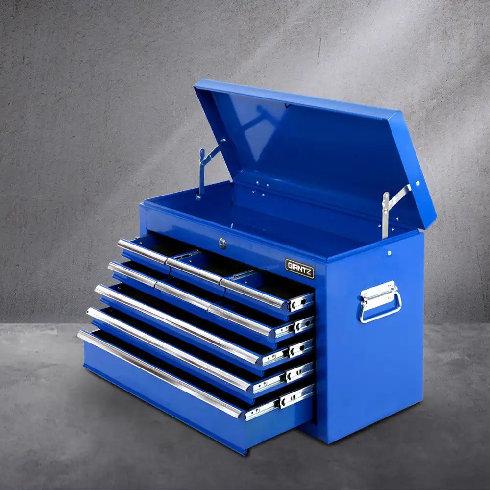 Giantz 9 Drawer Tool Box Cabinet Chest Storage Toolbox Garage Organiser Blue
