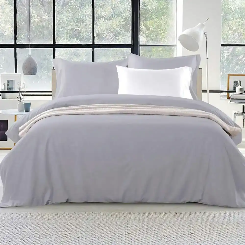 Giselle Quilt Cover Set Classic Grey - Super King