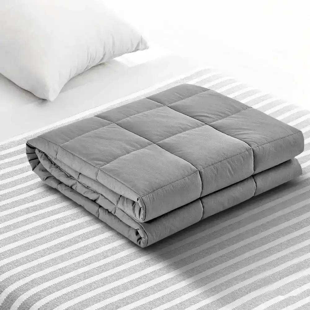 Giselle Bedding Weighted Blanket Adult 7KG Heavy Gravity Blankets Microfibre Duvet Cover Deep Relax Better Sleep Light Grey