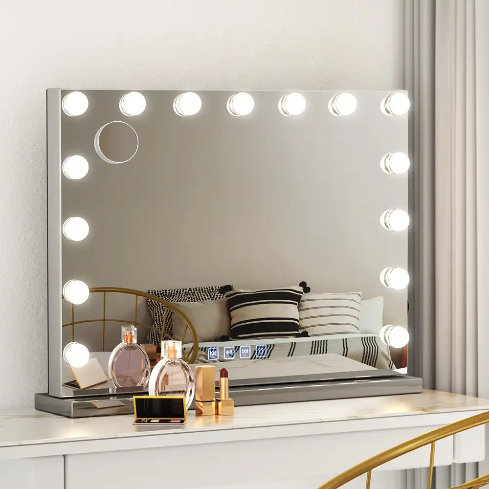 Embellir Hollywood Makeup Mirror with 15 LED Lights Bluetooth 58X46CM