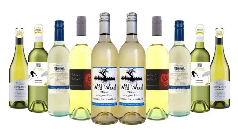 Grape Gallery White Wines Mixed - 10 Bottles : Captivating Blend of Margaret River & SA Whites including Award Winning Winery