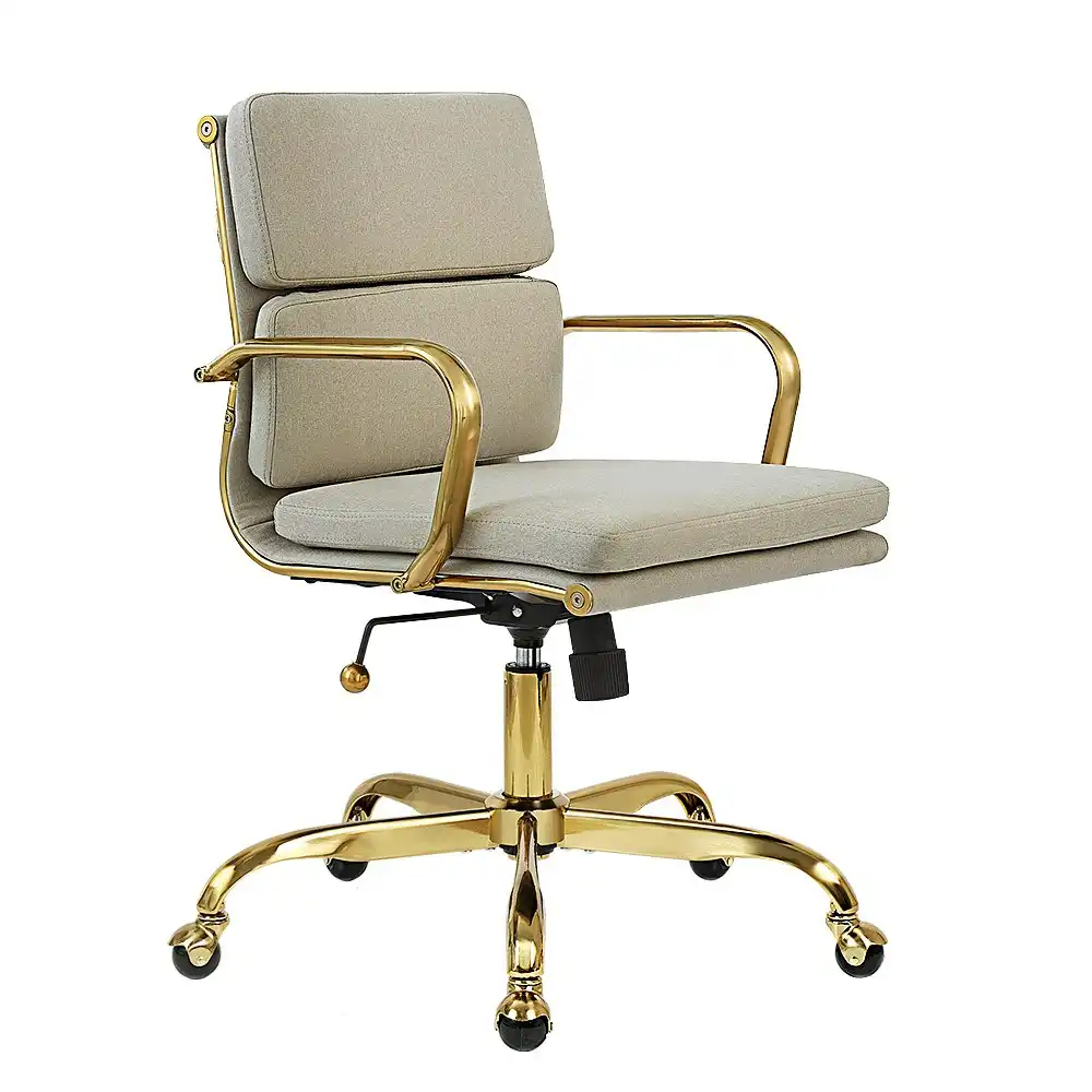 Furb Office Chair Executive Mid-Back Fabric Seat Beige