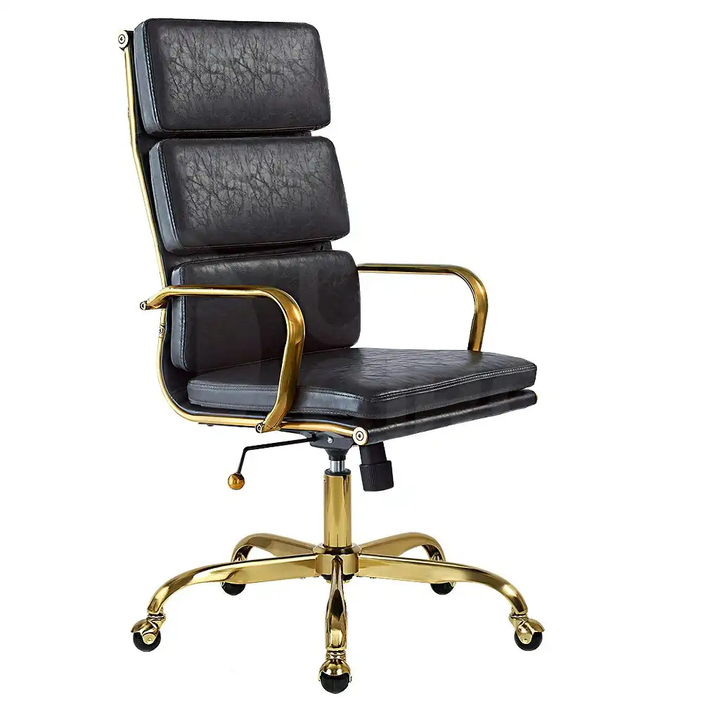 Furb Office Chair Executive High-Back PU Leather Seat Dark Grey