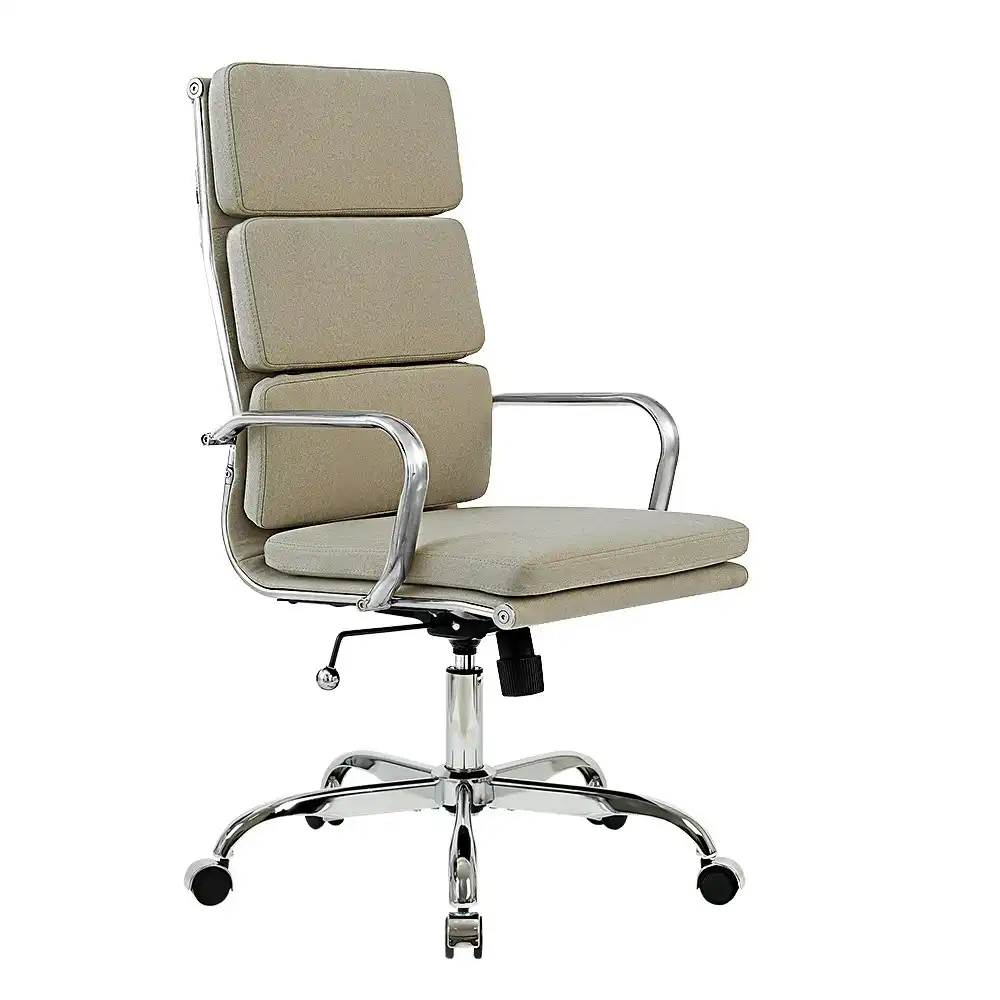 Furb Office Chair Executive High-Back Fabric Seat Beige