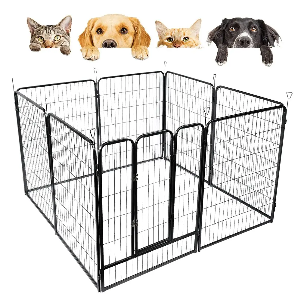 Taily 32 8 Panel Pet Playpen Foldable Heavy Duty Dog Fence Exercise Play Pen Rabbit Puppy Enclosure Vista Square Lasoo
