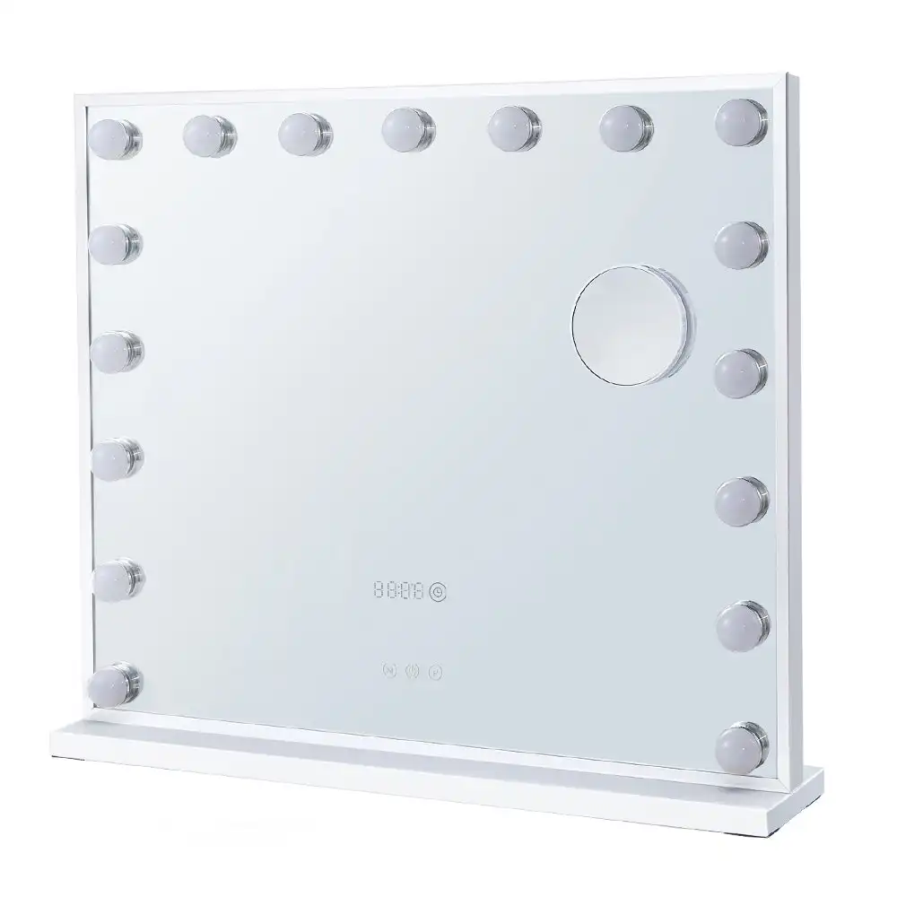 Simplus Vanity Makeup Mirror With 17 Blubs Lights Hollywood LED Mirrors Stand Wall Mounted White