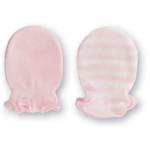 Playette 2 Pack Bamboo Mittens Pink 0-6Month