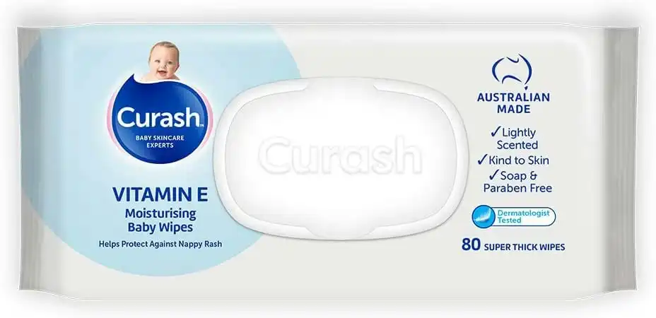 Curash Vitamin E Baby Wipes 80 Pack