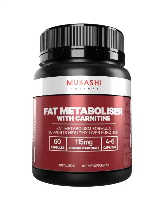 Musashi Fat Metaboliser with Carnitine 60 Capsules