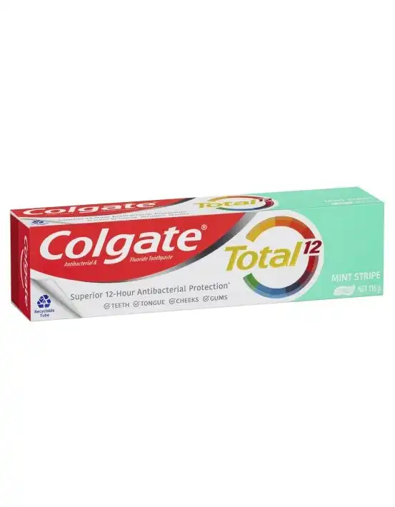 Colgate Total Mint Stripe Antibacterial Fluoride Gel Toothpaste 115g