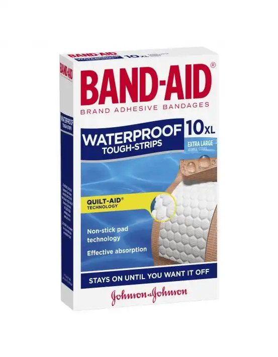 BAND-AID Waterproof Tough Strips Extra Large 10 Pack