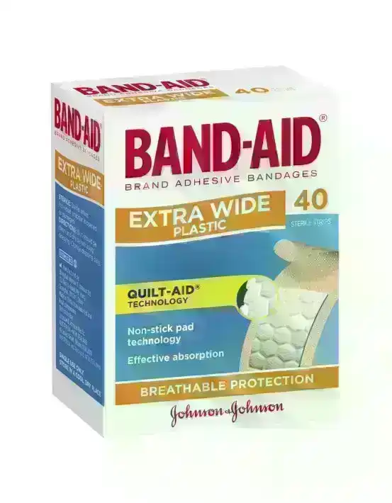 BAND-AID Extra Wide Plastic Strips 40 Pack