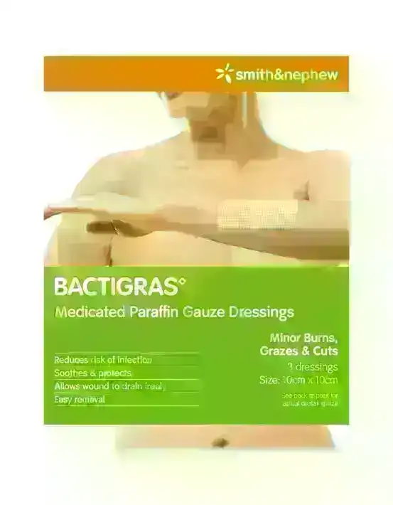 Bactigras Dressings 10x10cm 3 Pack