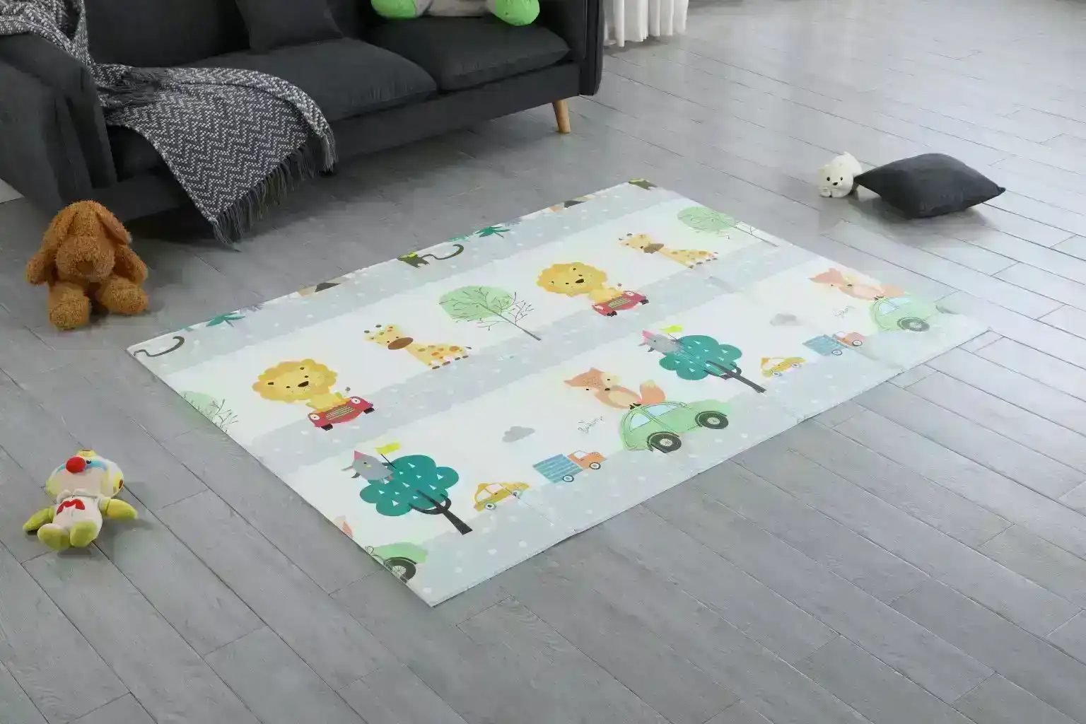 Joy Baby Smartplay Reversible Lightweight Foldable Play Mat - Happy Forest