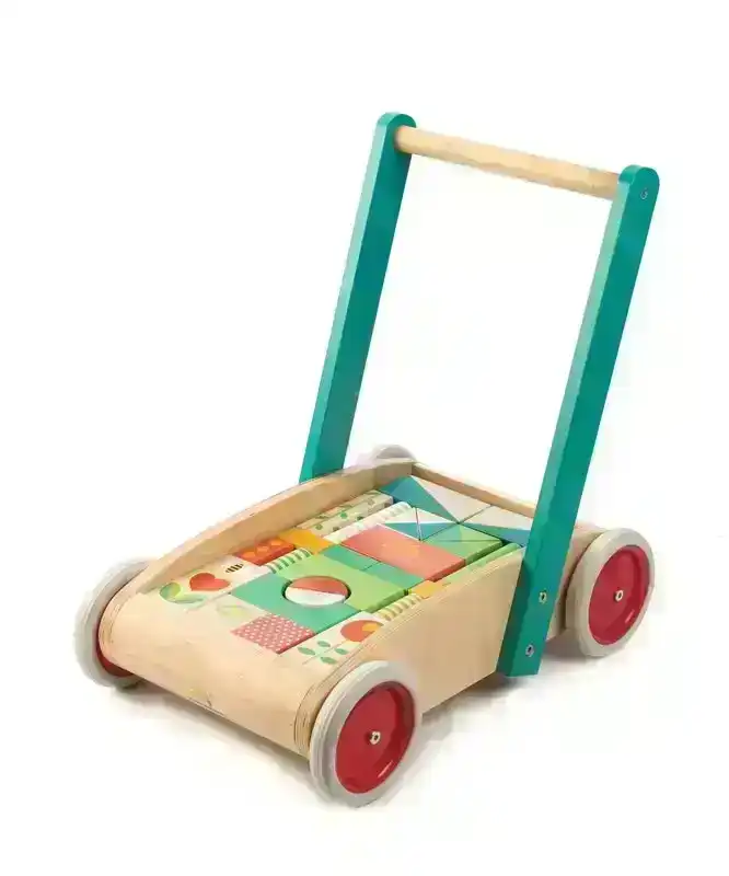 Tender Leaf Toys  Wagon with Blocks