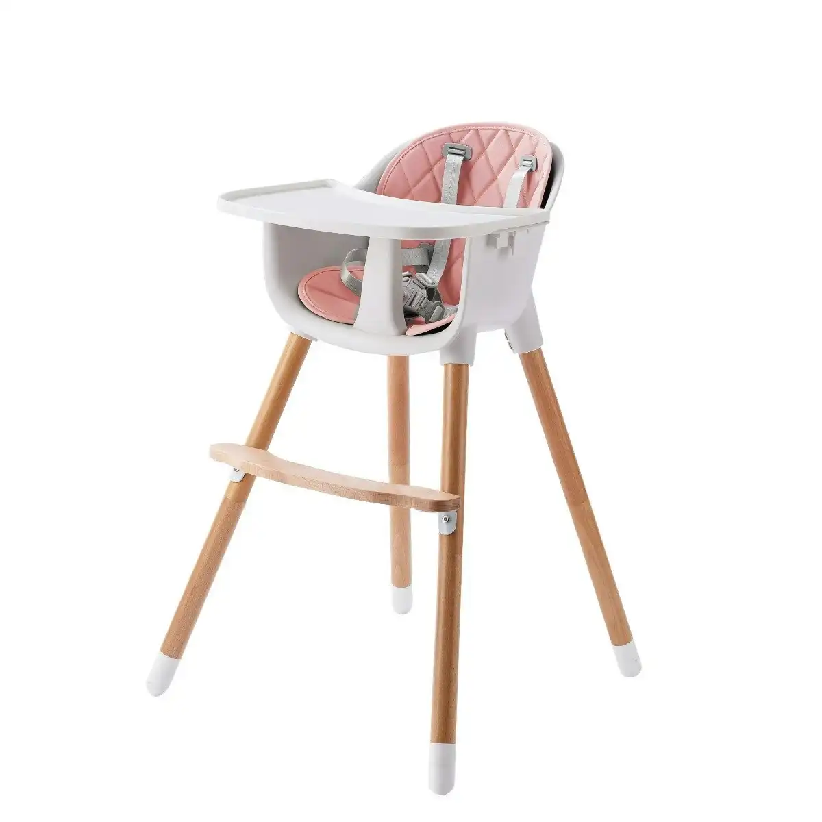 JOY  BABY Amelia 2-in-1 Timber Highchair - Pink