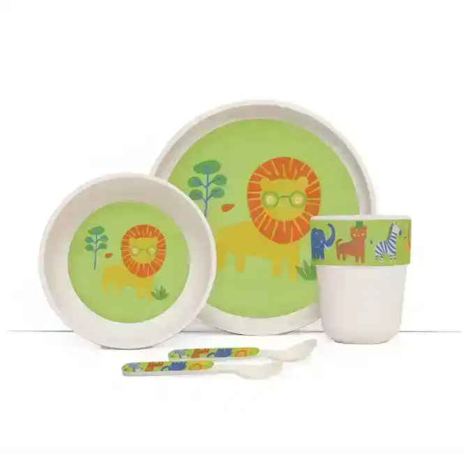 Penny Scallan Design Bamboo Mealtime Set with Cutlery - Wild Thing
