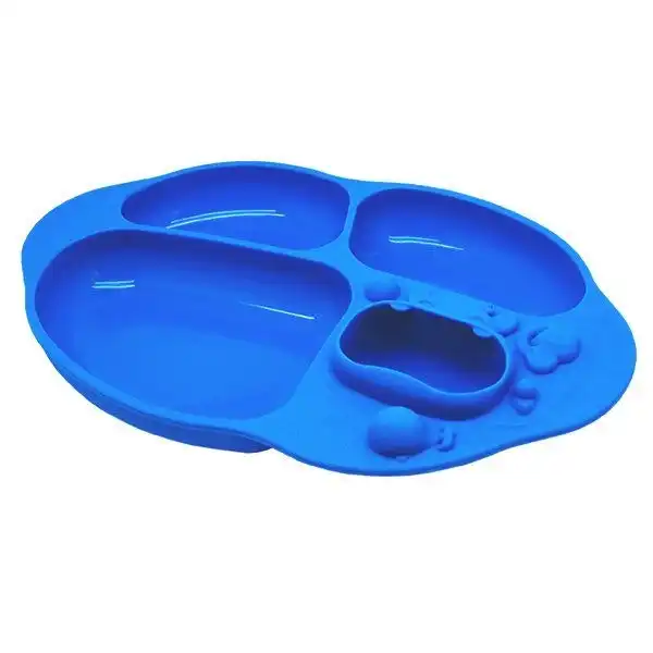 Marcus & Marcus Yummy Dips Suction Divided Plate - Lucas Blue