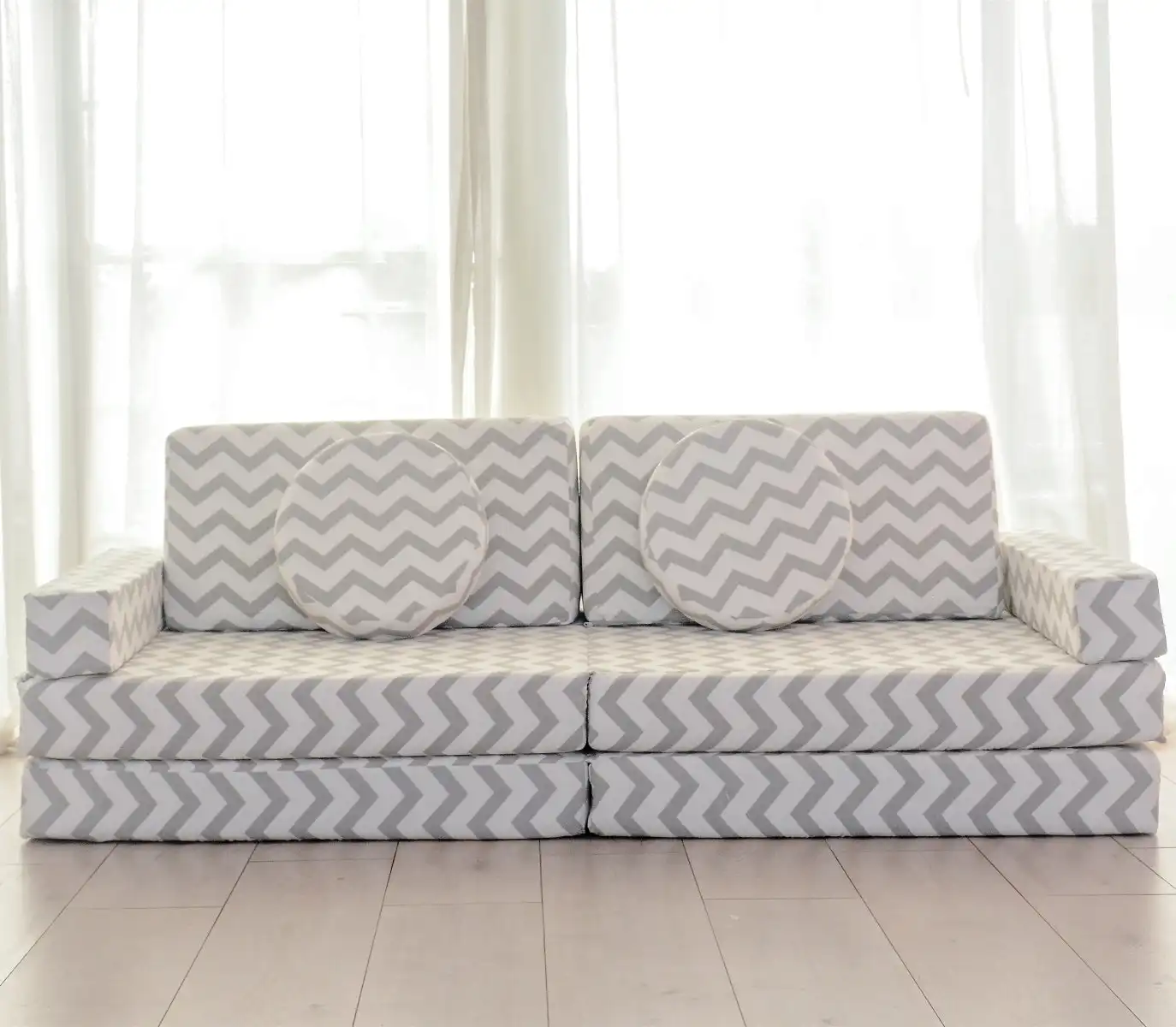 All 4 Kids Roman 10 PCS Play Couch with Farbic Cover - Chevron