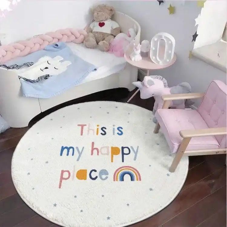 All 4 Kids This is My Happy Place Round Rug 160x160cm