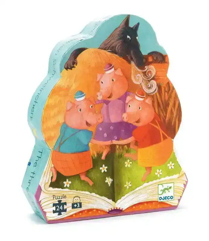 Djeco The 3 Little Pigs 24pc Silhouette Puzzle