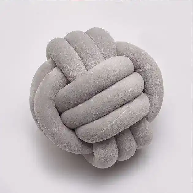 All 4 Kids Nordic Style Soft Velour Knot Ball - Grey