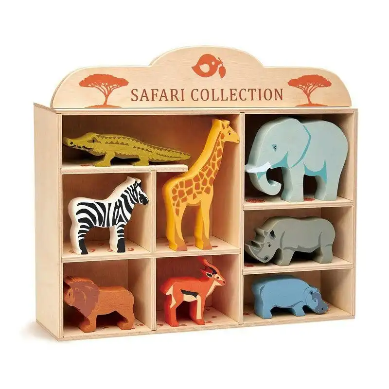 Tender Leaf Toys 1 Piece Safari Animal Display Shelf Set