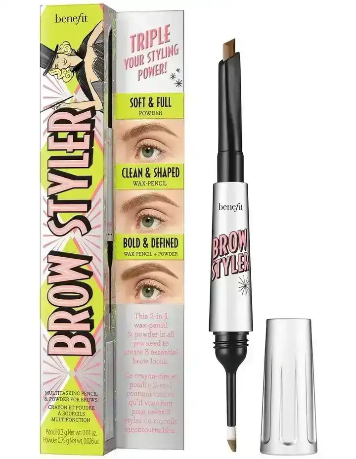 Benefit Cosmetics Brow Styler 2 in 1 Wax Pencil and Powder warm Light Brown 3