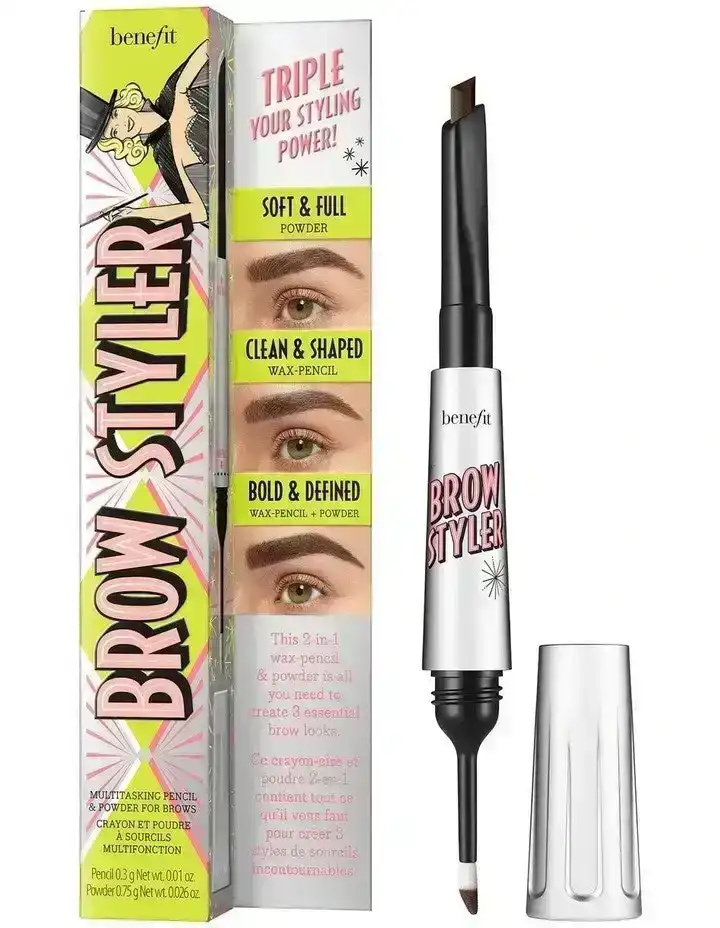 Benefit Cosmetics Brow Styler 2 in 1 Wax Pencil and Powder  Neutral Deep Brown 4.5