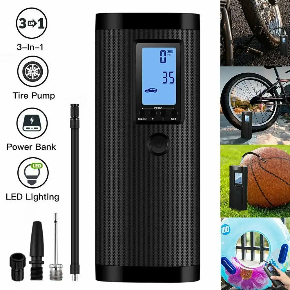 Rechargeable Electric Air Compressor Car Bicycle Inflator Tire Pump Portable