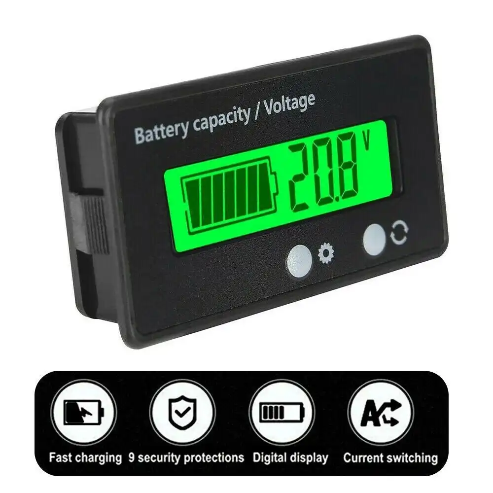 Meter LCD Car Lead-acid Monitor Voltmeter Battery Tester Capacity Indicator Bike
