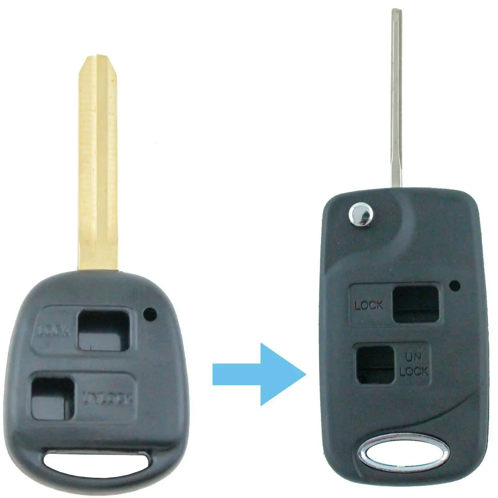 Compatible With Toyota Prado RAV4 Corolla Remote Car Flip Key Blank Shell/Case