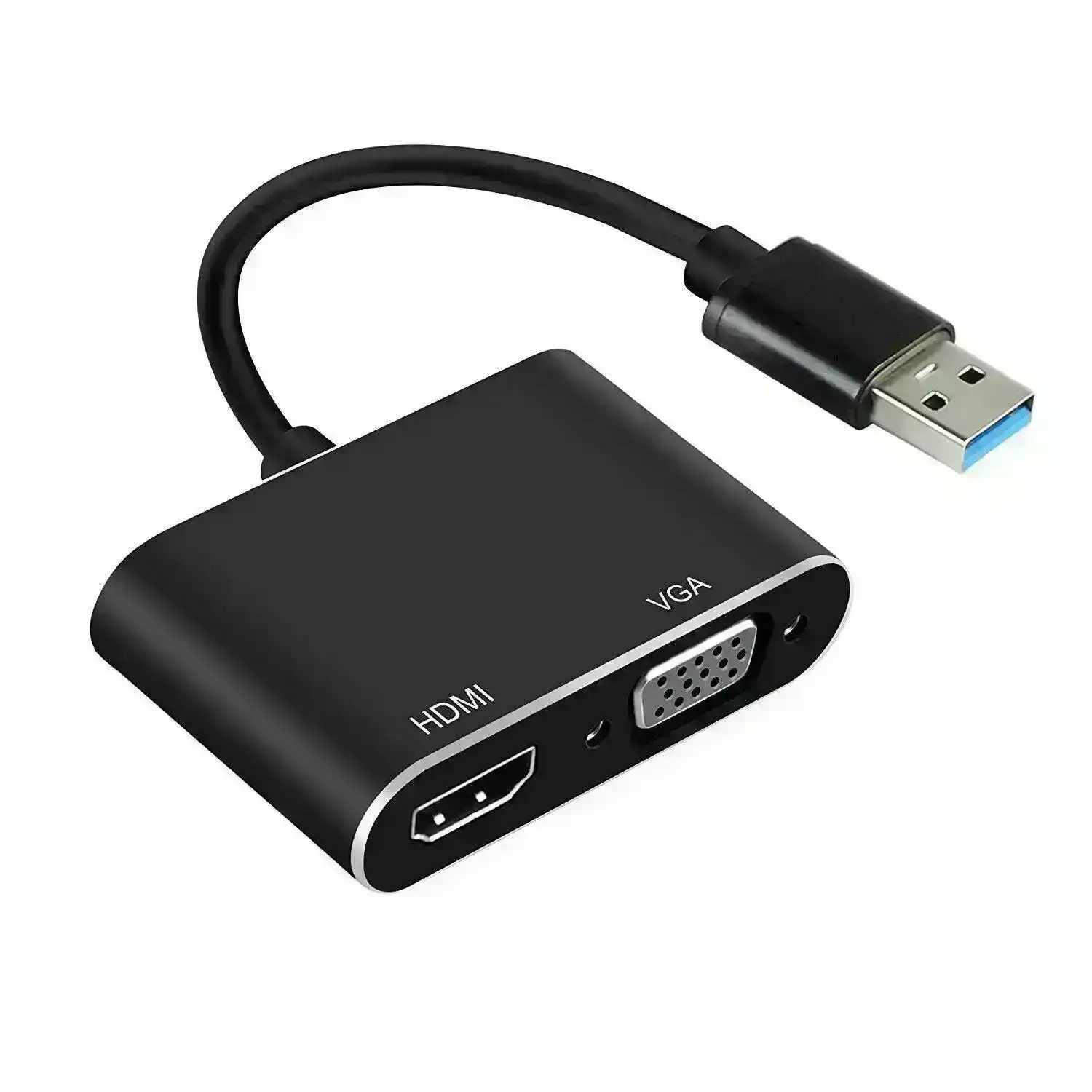 USB 3.0 to HDMI + VGA Full HD & 4K Video Adapter Cable Converter for PC Laptop