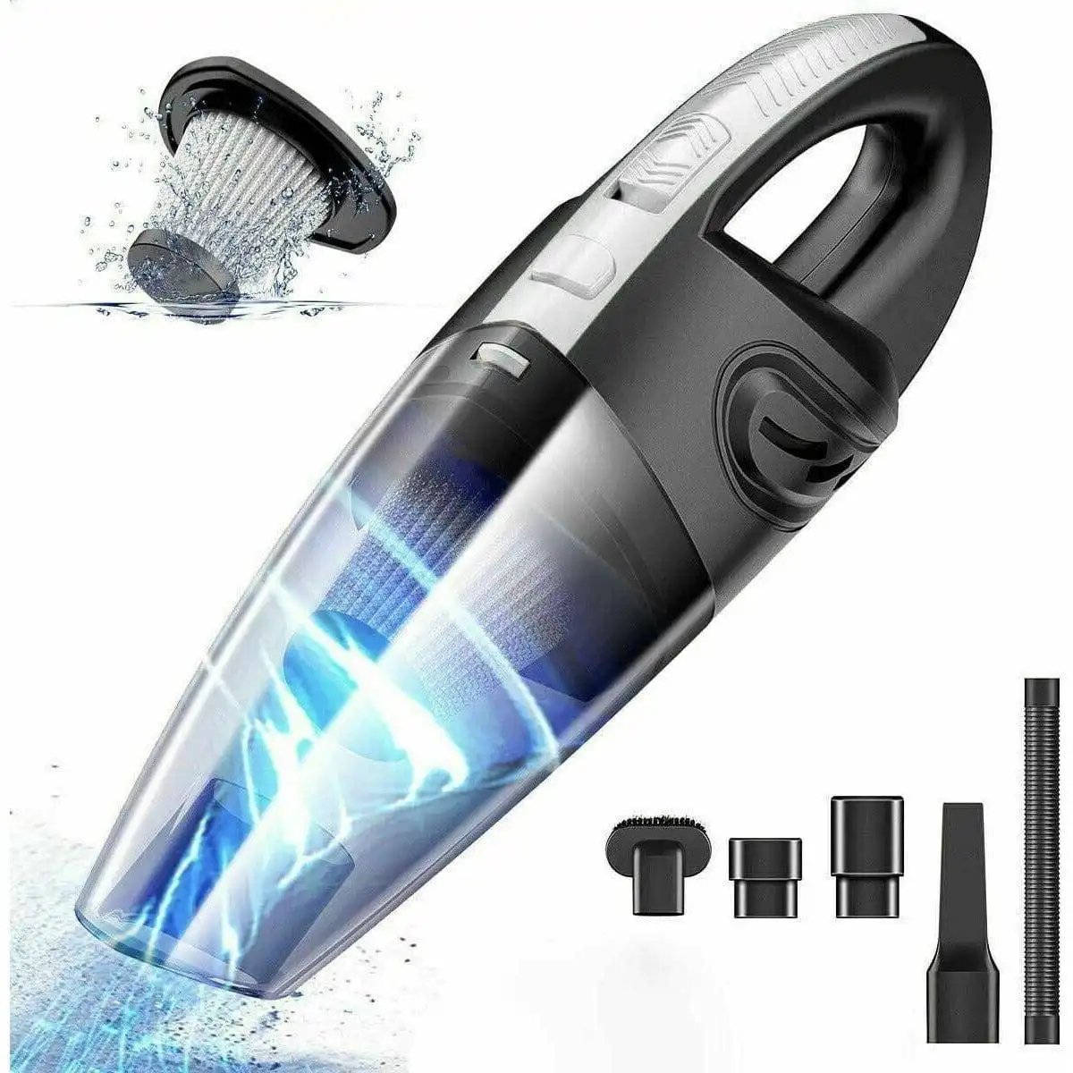 Cordless Car Vacuum Cleaner Handheld 12V 120W Cordless Rechargeable Portable Home