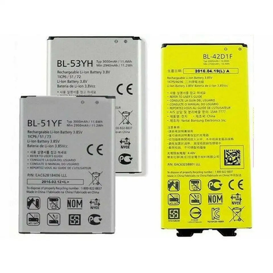 Replacement battery for LG g2 G3 g4 g5 g6 g7 v10 v20 v30 v30+ v40