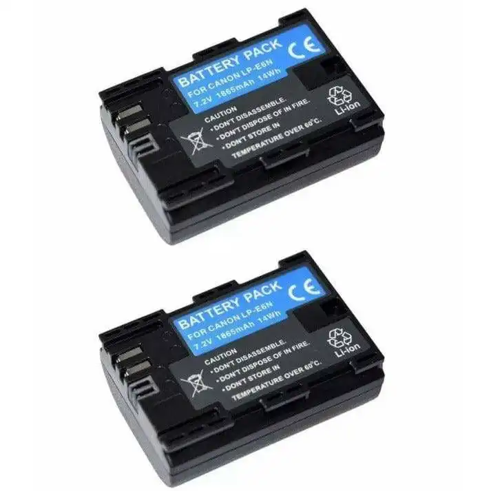 [2 Pack] LP-E6 Battery For Canon EOS 80D 70D 60D 7D 6D | Upgraded Capacity | Compatible with LP-E6N