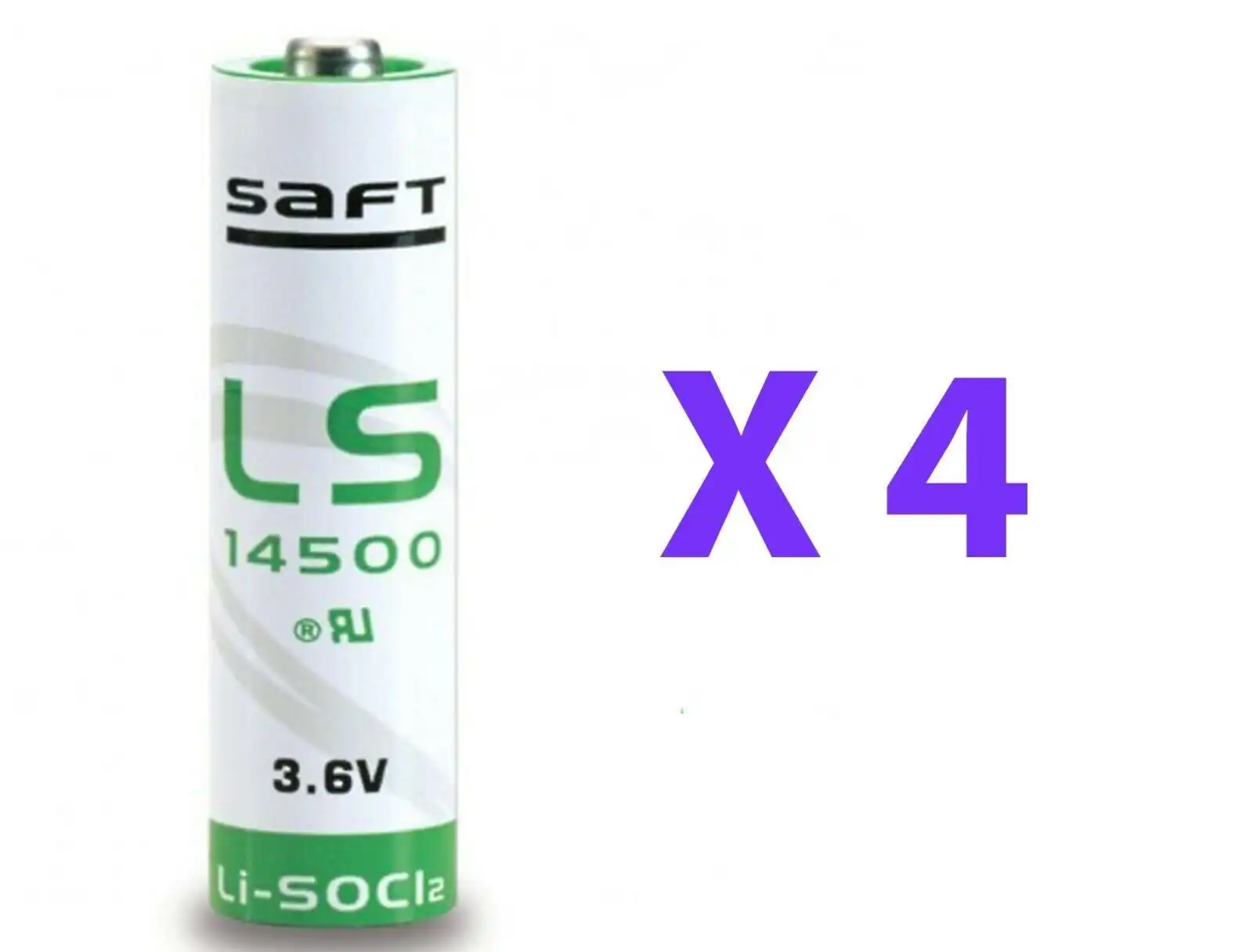 4x Saft LS14500 Lithium Primary Battery 3.6V AA R6 Li-SOCl2