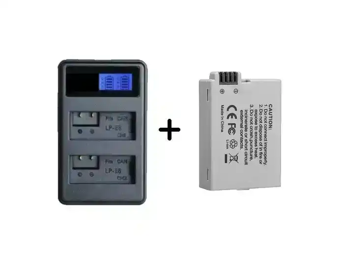 Canon Compatible LP-E8 Battery Replacement + LCD Dual Charger