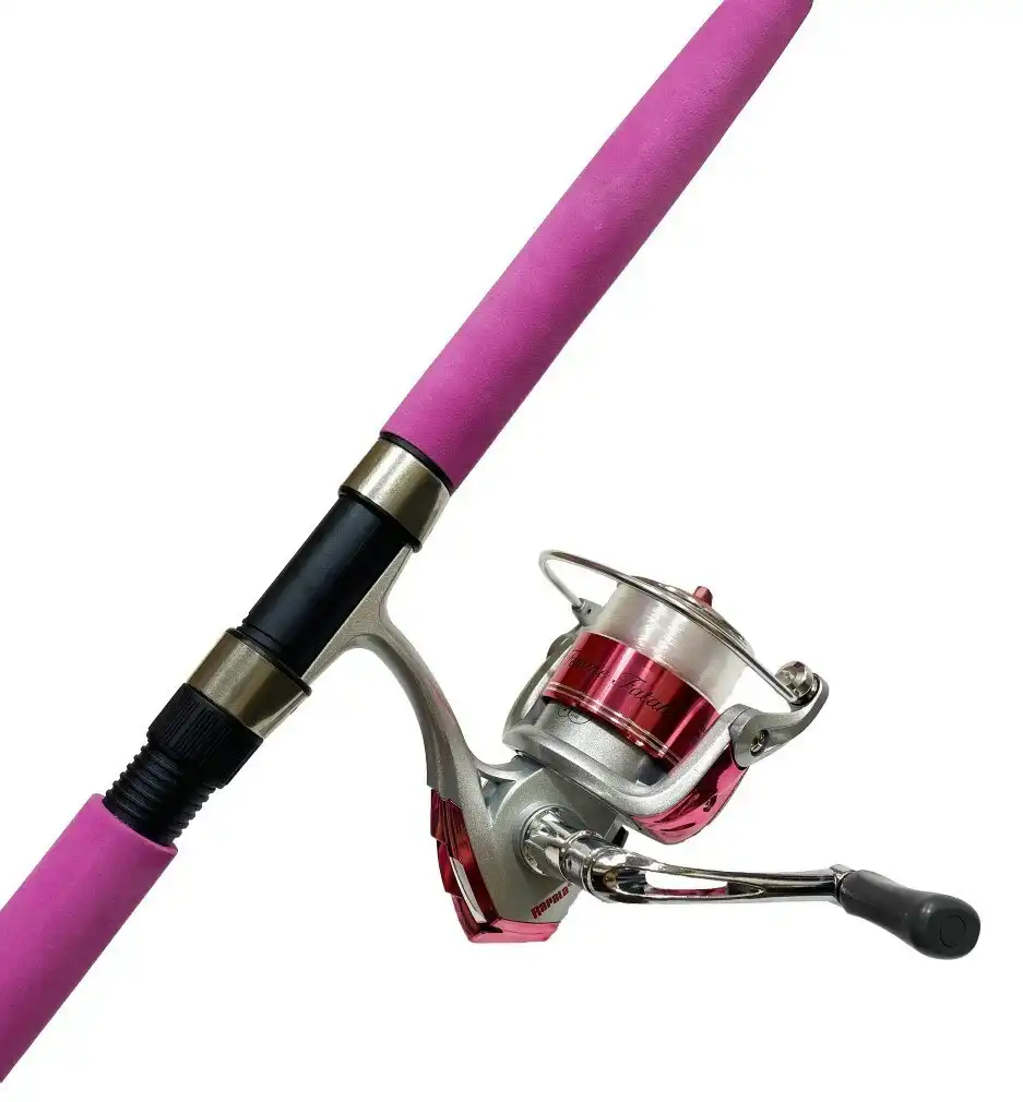 Pink 6'6 Okuma Fin Chaser X Fishing Rod and Reel Combo