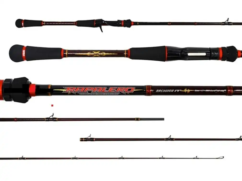 6'6 Rapala Rapalero RRC662XH 15-30lb Baitcaster Fishing Rod - 2 Piece Rod