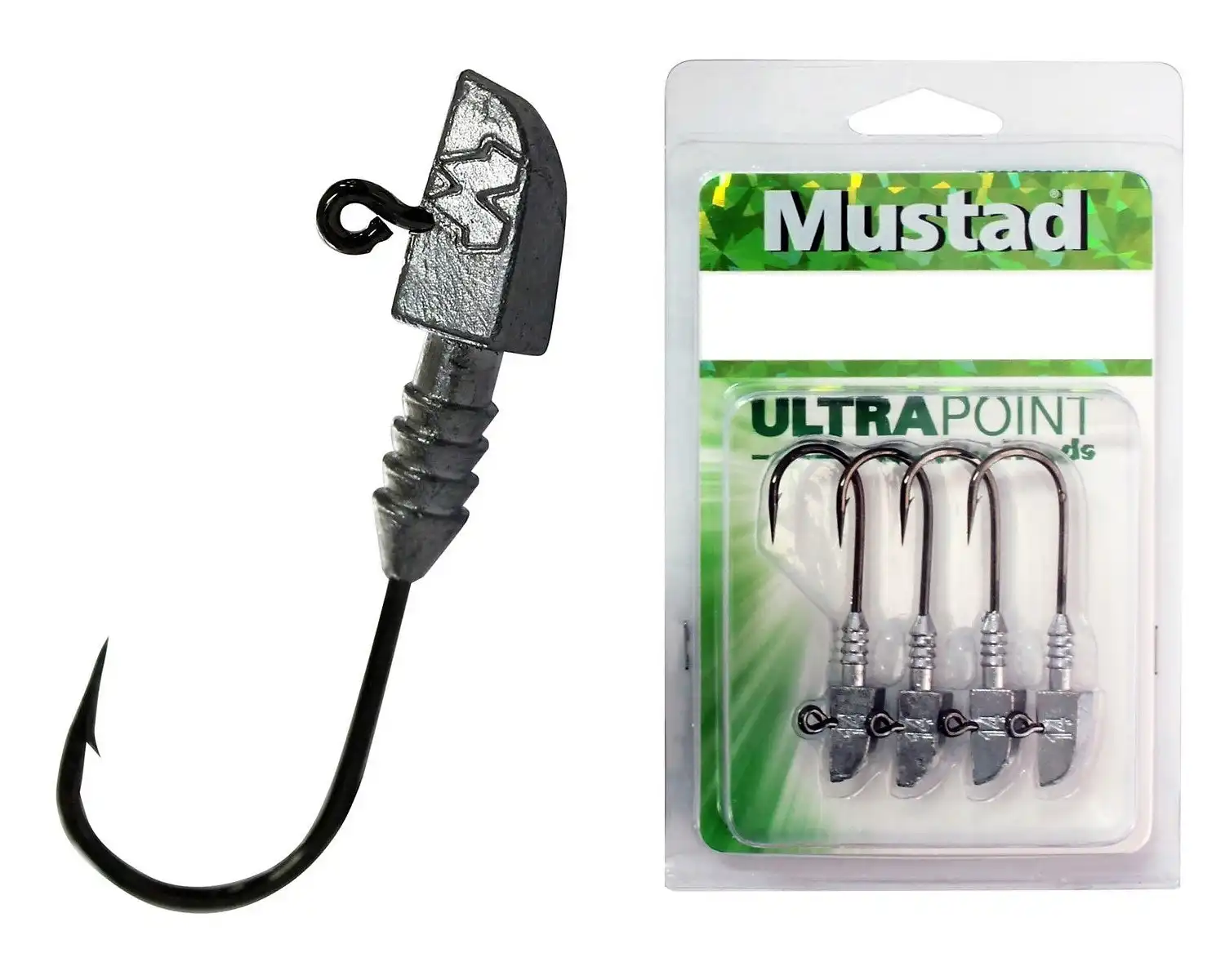 1 Packet of Size 4/0 Mustad Darter Jigheads - Choose the Weight