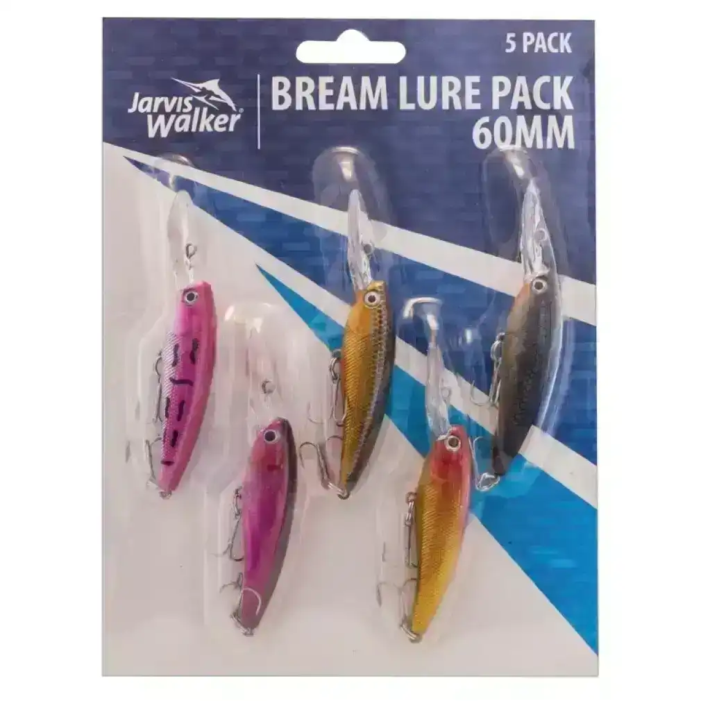 Jarvis Walker 60mm Bream Lure Pack - 5 Pack of Hard Body Fishing Lures, Hooked Online