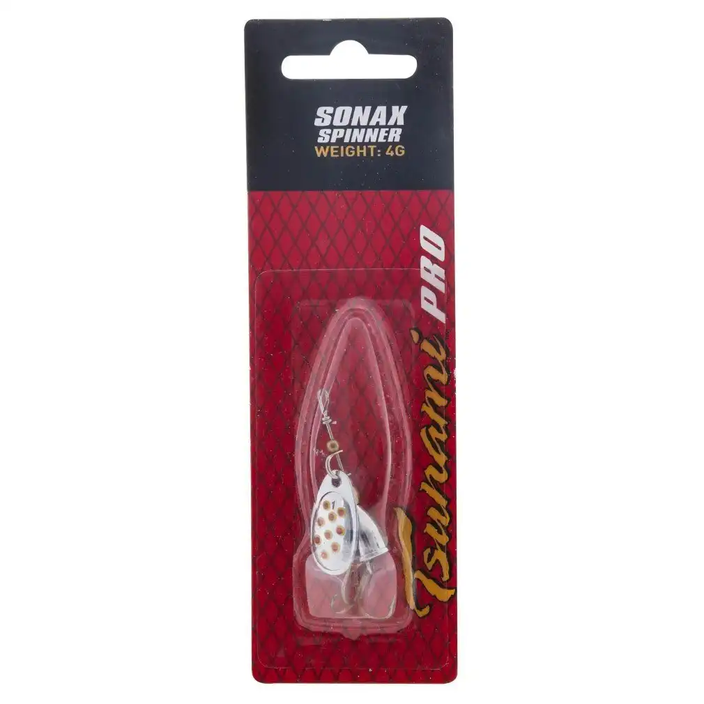 Size 1 Silver Blade/Red & Yellow Tsunami Sonax Spinner Lure - 4gm Spinner