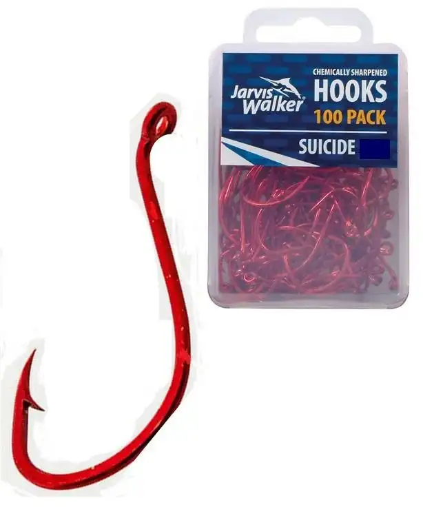 100 x Jarvis Walker Size 5/0 Suicide Octopus Hooks - Red Chemically  Sharpened, Hooked Online