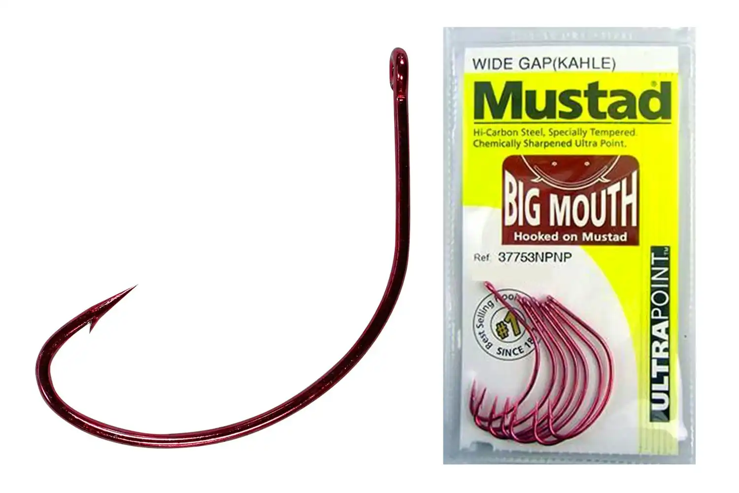 1 Packet of Mustad 37753NPNP Big Mouth Chemically Sharp Fishing Hooks, Hooked Online