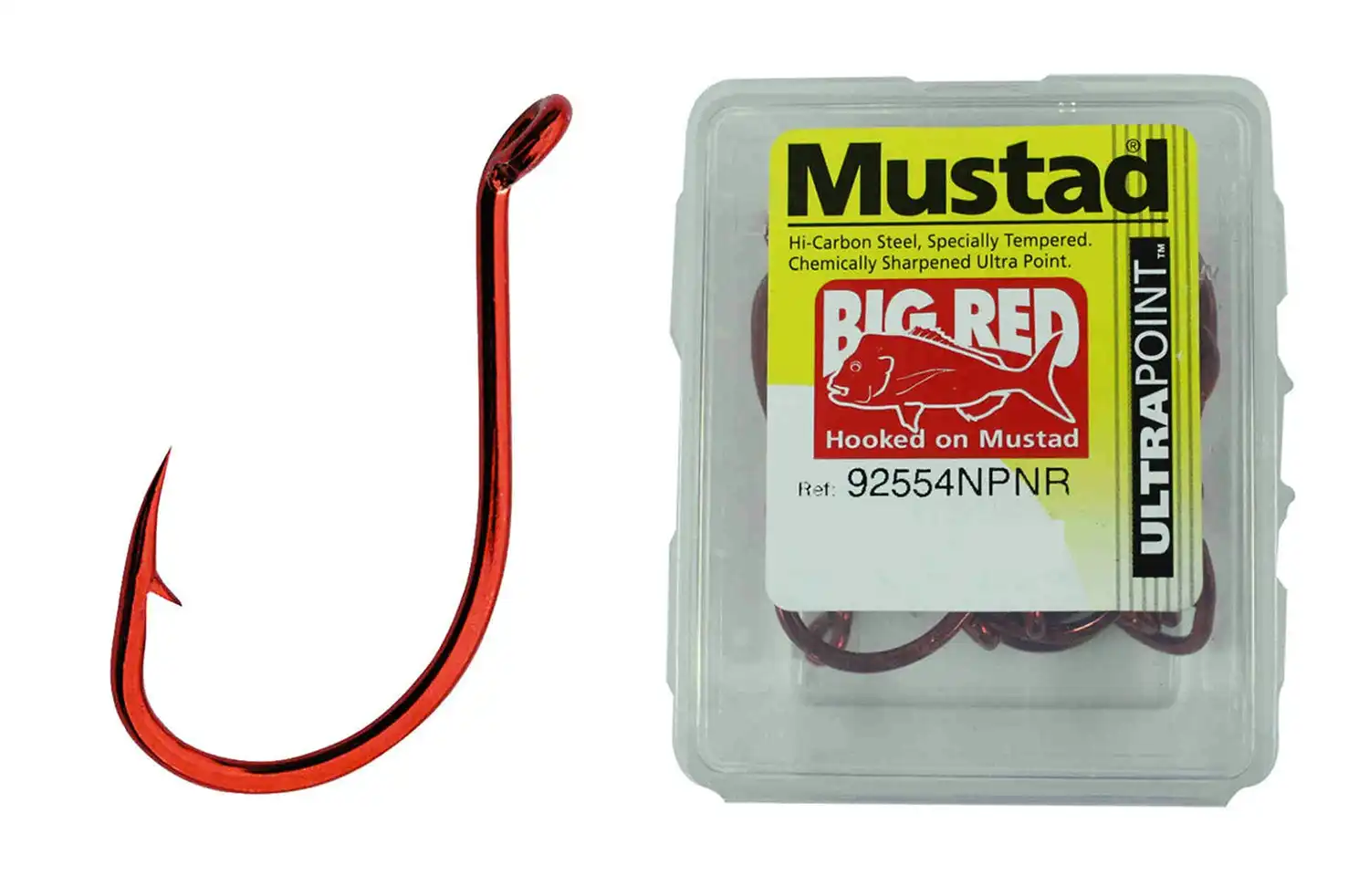 100 x Mustad 92554NPNR Big Red Chemically Sharpened Fishing Hooks, Hooked  Online