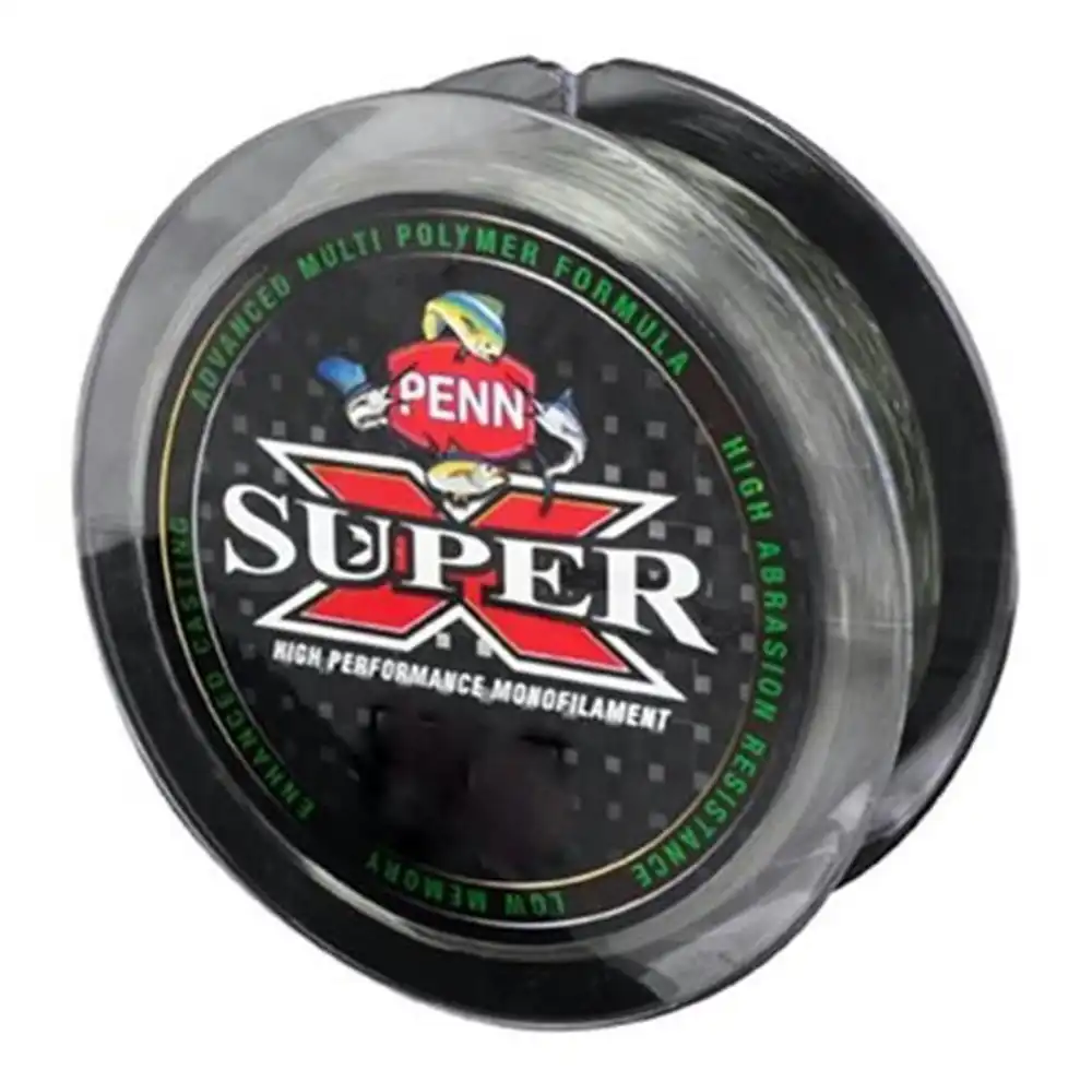 300m Spool of Penn Super X Monofilament Fishing Line - Low Vis Green Mono Line