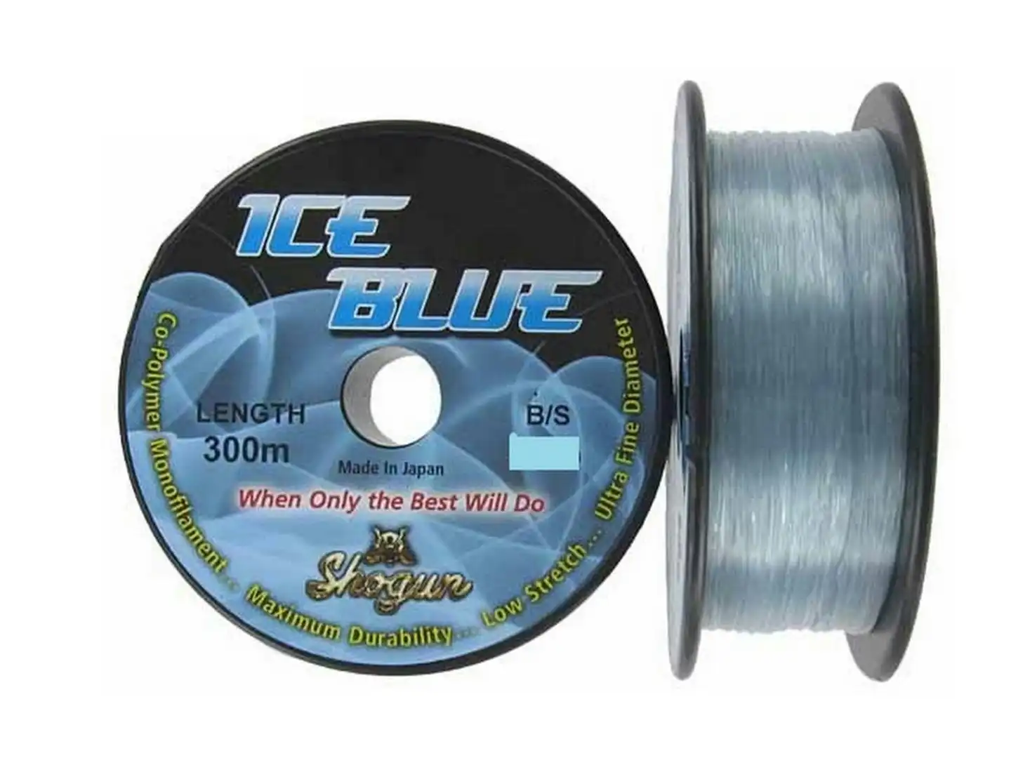 300m Spool of Shogun Ice Blue Monofilament Fishing Line - Grey Co-Polymer Line